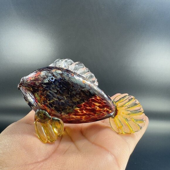 1992 Studio Art Glass Fish Hand Blown Artist Signed Thomas G Hand Made Vintage - Picture 15 of 16